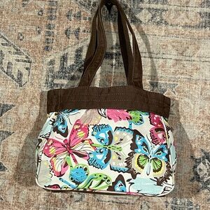 Colorful Butterfly Print Tote Bag